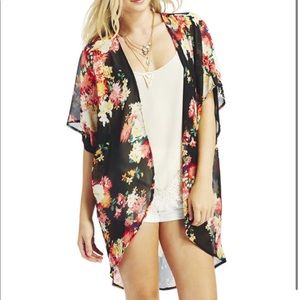 Floral kimono sheer bathing suit cover 🌺